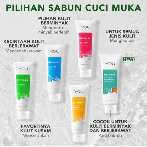 YOU Hy! Amino Anti Acne Facial Wash Sabun Cuci Muka Acnes Facial Wash