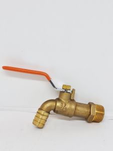 Kran Tembok SOLIGEN E02 keran tembok taman kuningan engkol panjang 1/2" & 3/4"inch