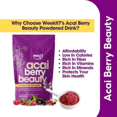 巴西莓蔓越莓果粉 Acai Berry Healthy Beauty Juic Beauty Powdered Drink - Low in Calories Rich in Fiber Rich in Vitamins Protects Skin Health - Acai Berry Beauty ﻿ 健康美容果汁美容粉状饮料 - 低热量、富含纤维、富含维生素、保护皮肤健康
