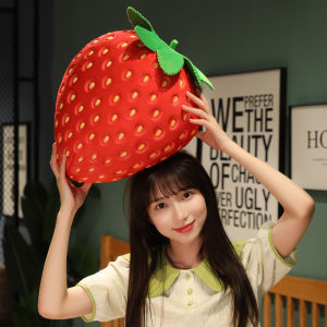 Simulation Big Strawberry Pillow 35cm Cute Fruit Cushion Plush Toy Bed Doll Strawberry Doll Ragdoll Gift Birthday Gift Holiday Gift