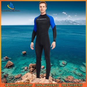 Vktech Men Diving Protection Clothes Long Sleeve Sunscreen Snorkeling Surfing Swimsuit with Zipper Elastic Anti-scratch Breathable Outdoor Accessories