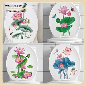 [COD] สติกเกอร์ติดผนังห้องน้ำสติกเกอร์ติดผนังลายดอกไม้สำหรับห้องน้ำฝาห้องส้วมสติ๊กเกอร์มีกาวในตัวสำหรับตกแต่งบ้าน