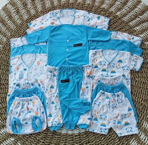 18 Pcs Baju Bayi Celana Bayi Baru Lahir Newborn Motif Polos Komplit 0-3 Bulan