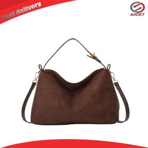 【Alloet】 Women Faux Suede Shoulder Bag in Soft Colors Crossbody Bag with Stylish Design for Casual Outings