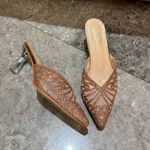 Katerina Fashion Glittery Pyramid High Heels And Elegant Pointed Toe Pumps For Women #K23-196