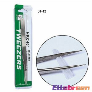 Straight/Curved Eyelash Forceps Lash Tweezers Stainless Eyelash Extension Tool Repair Tools ST-12