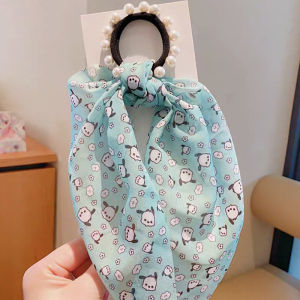 C.three Children Sanrio Pearl Hair Rope Girls Hair Rope Braided Hair Ribbon Rubber Band