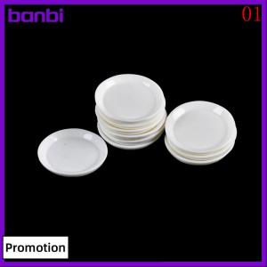 banbi 10pcs Dollhouse Miniature Resin Trays Plates Doll Mini Food Dishes Tableware