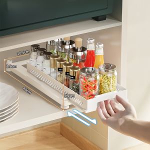 Kitchen Cabinet Drawer Rack Under-sink Organizer Storage Rack with Pull-out Drawers Capacity for Easy Drainage Ventilation Dual