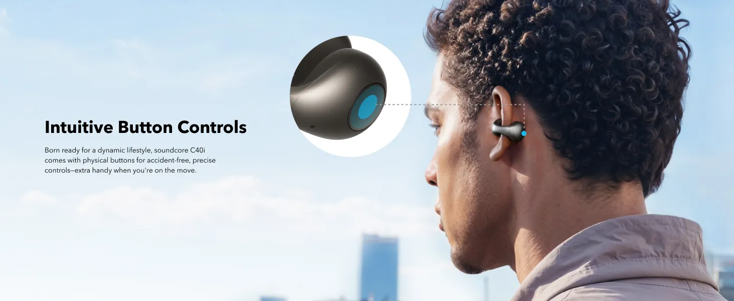 SOUNDCORE C40i Flexible and Comfortable Clip-On Earbuds หูฟังบลูทูธไร้สาย หูฟังไร้สาย หูฟังบลูทูธ เสียงเบสหนัก กันน้ํา
