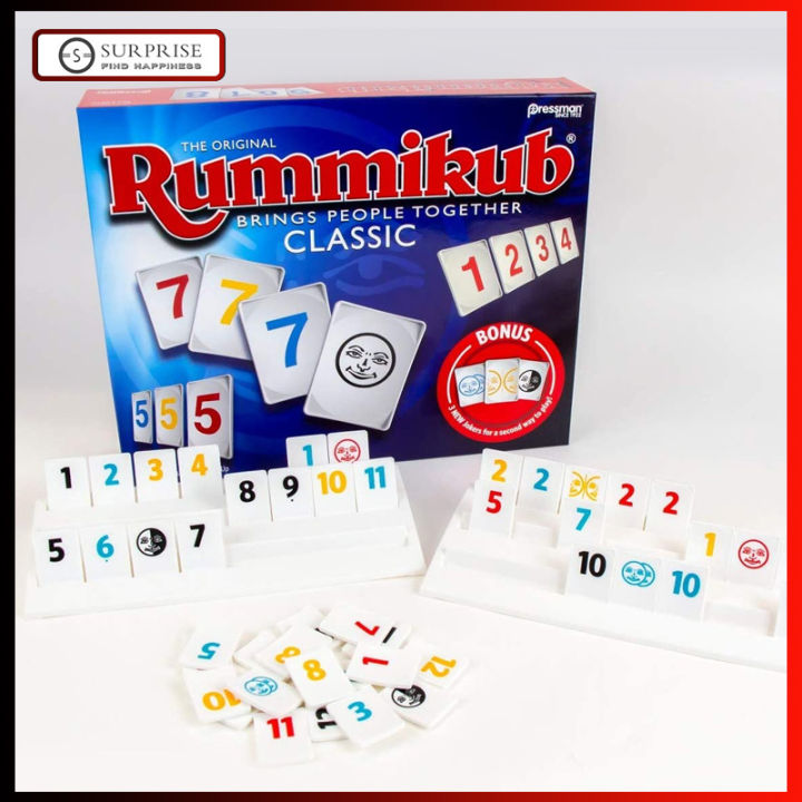 กล่องเกมกระดาน Rummikub ดั้งเดิมพร้อมโบนัสเกม Jokers