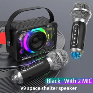 Wireless Bluetooth speaker Color light audio portable card audio K song wireless microphone subwoofer