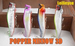 เหยื่อตกปลา MINNOW POPPER 3D Leilieyou