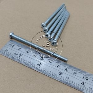 10 BUAH BAUT JP M5X75 PANJANG 75CM 75 CM OBENG PLUS M5 X 75 BAUD 5X75 5 X 75 MM 75MM PAN HEAD PUTIH GALVANIZ GALVANIS GALPANIS PITCH DRAT 0.8 SEKRUP SKRUP