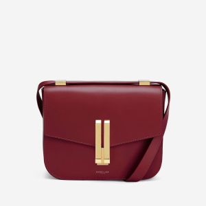 Genuine leather lock clasp small square bag European and American vintage flap shoulder crossbody bag