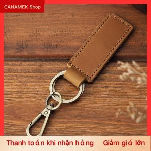 CS Chính hãng da retro da bò Keychain kim loại tôm hùm Clasp Mặt dây chuyền thời trang cá nhân chống mất xe Keyring keyholder