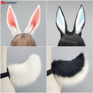 Bunny Ears Headband Hairband Plush Rabbit Tail Cosplay Fursuit Party Headdress Women Comic Show Costume Accessories Props2026
