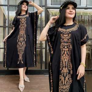 DASTER DRESS MIDI KELELAWAR RESLETING DEPAN BUSUI TERBARU PAKAIAN WANITA DEWASA RECOMMENDED UNTUK SEHARI HARI NYAMAN ADEM MEWAH MASIH PAS UNTUK KONDANG LENGAN PENDEK