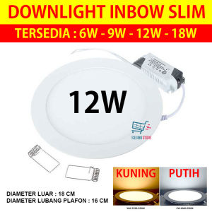 Lampu Downlight LED Panel 12W Putih 12Watt Tipis Bulat Inbow