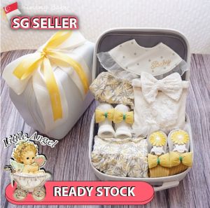 Newborn Baby Girl Gift Set Pure Cotton Infant Gift Set Packages Full Month Baby Clothes 0 to 6 mth ++【Free Gift】
