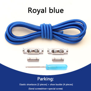 Dây Giày Tròn Dây Giày Đàn Hồi Đầu Kim Loại Ren Không Buộc Khóa Lò Xo Buộc Nhanh Và Tháo Dây Giày Lười Cho Phụ Kiện Giày Thể Thao