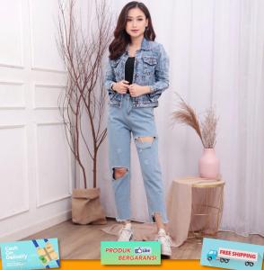 Godwin Collection - Jaket Jeans Cindi Acid Jaket Jeans Wanita Terbaru Luaran Wanita Kekinian Jaket Jeans Wanita Hits