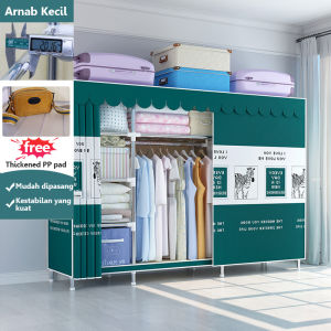 20mm Wardrobe Clothes Rack Rak Baju Clothes Organization Storage Rack Cabinet Clothes-function wardrobe Steel pipe thickening and reinforcement Assembling the storage cabinet