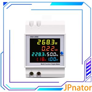 【Deal of the day】 JPnator D52 2066 AC 110V 220V 380V 100A Voltage Current Power Factor Active KWH Electric energy Frequency meter VOLT AMP