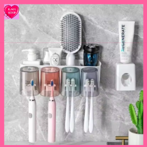 E.ACC - New Toothbrush Holder and Toothpaste Dispenser with 4 cups
