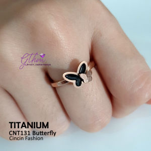 Cincin Wanita Titanium Kupu-kupu Butterfly Stainless Steel Anti Karat Perhiasan Fashion Import Awet bisa dipakai sehari-hari cnt131