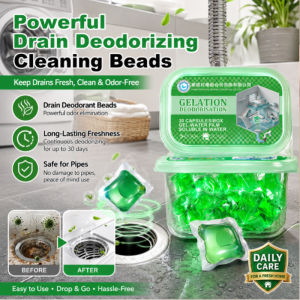 Drain Deodorizer Powerful Sink Drain Smell Eliminator Anti Odor Floor Drain Pipe Cleaner Remove Bad Odor Dissolve Grease Dirt Bathroom Toilet Kitchen Deodorizer