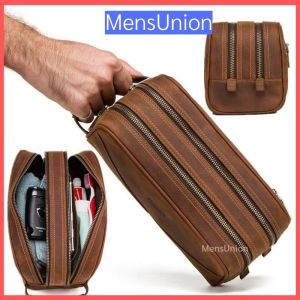 VIDEO GRADE A 100% COW LEATHER [Malaysia Stock] 🇲🇾 Mens Leather Clutch Bag Handcarry Beg Lelaki Kulit Lembu