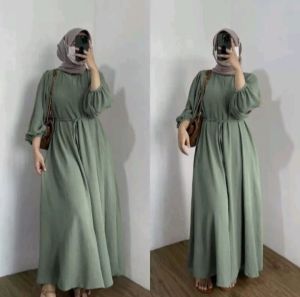(BISA COD) Danira Dress Katun/ Gamis Katun Polos / Gamis Katun Motif Polos Viral Kekinian