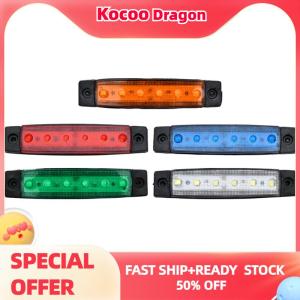 Kocoo 1ชิ้นตัวชี้วัดด้านข้างรถบรรทุกรถพ่วงไฟเบรคหลังไฟท้าย6LED สัญญาณเตือน12โวลต์ 24โวลต์