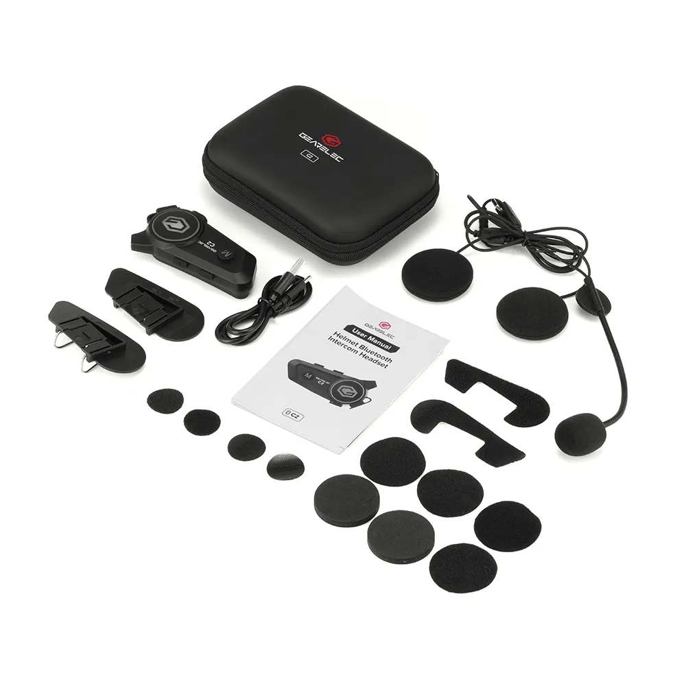 GEARELEC C2 ชุดหูฟังบลูทูธ BT5.3 อินเตอร์คอม กันน้ำ IPX7 ลดเสียงรบกวนอัจฉริยะ รองรับการฟังเพลงระหว่างการโทรอินเตอร์คอม