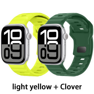 สายซิลิโคน2แพ็คสำหรับสายนาฬิกาอัจฉริยะ45มม. 44มม. 46มม. 40มม. 49มม. 42มม. 41มม. 38มม. สปอร์ตสร้อยข้อมือสำหรับ Iwatch Series 10 9 SE 8 7 6 5 Ultra 2