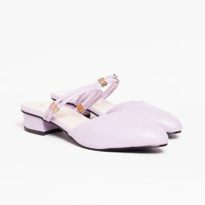Sepatu Wanita Ukuran Besar Jumbo 35-45 / Bustong Mules Krem Hak Tebal 3cm Nyaman Kerja