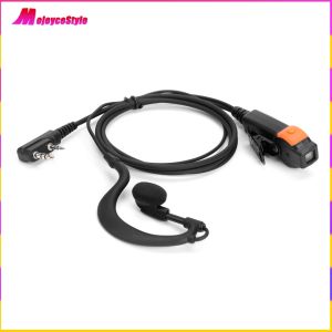 【NEW】 2 Pin Walkie Talkie Headset Earphones K-Plug PU Wired Earhook Earpiece Dual PTT G Type with Microphone for Kenwood for baofeng 888S TYT