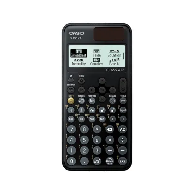 Casio Calculator เครื่องคิดเลข คาสิโอ รุ่น FX-991CW สำหรับนักเรียน นักศึกษา สมการ 4 ตัวแปร ประมวลผลเร็ว 10+2 หลัก สีดำ