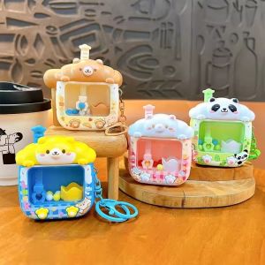 มินิออกแบบจับบอลเครื่องพวงกุญแจสร้างสรรค์สัตว์โชคดีรางวัลเครื่องมือขนาดเล็กต่อต้านความเครียดของเล่นเด็กของขวัญตลก