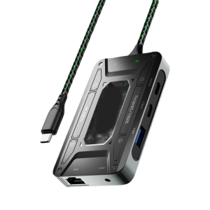 Type C Docking Station with 1000Mbps Ethernet Transmission Usb C PD100W PD3.0 For DS7/DS7Pro Earphones Adapter