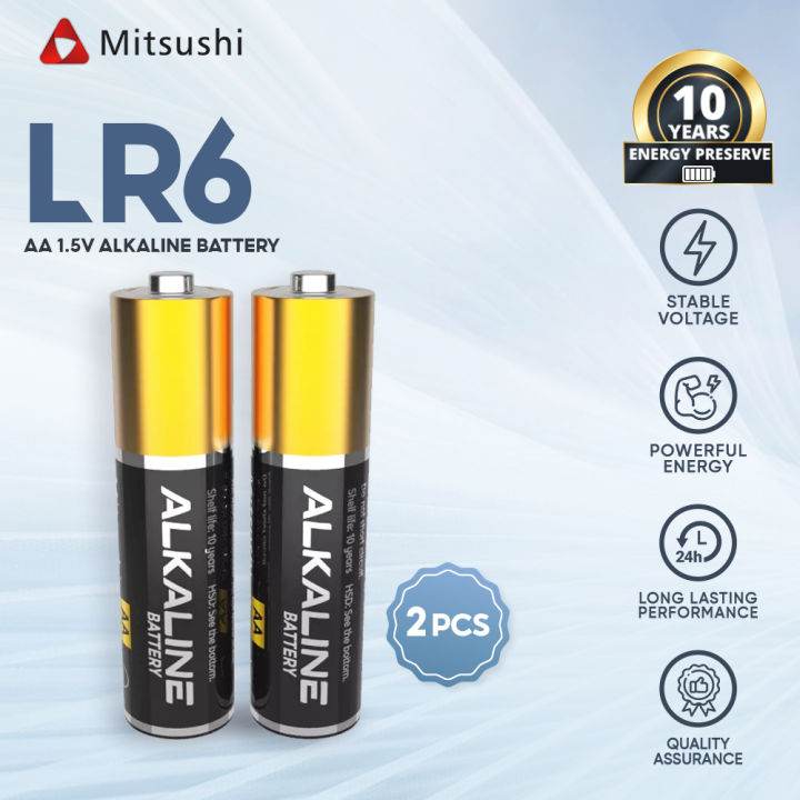 Mitsushi 18500 Lr6 15v 2pcs Aa Alkaline Battery Hr6 4pcs Rechargeable Battery 2600mah Aa 8581