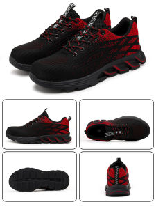 Work Shoes Rubber Safety Shoes for Men Steel Toe Anti-smashing Anti-piercing Breathable Wear-resistant Safety Boots