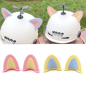NGFINV5 Universal Cute Driving Styling Cartoon Electric Car Helmet Cat Ears Motocross Stickers Helmet Decoration Motorcycle Helmet Cat Ears