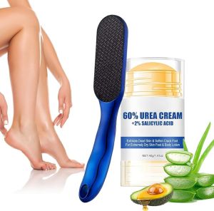 Hard Skin Remover Glass Foot File 2025 New Foot Callus Remover with Hydrating and Anti-Cracking Foot Cream Foot rasp Foot File and Callus Remover Tools for Feet (Blue)