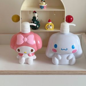 750ML Sanrio Hello Kitty Hand Sanitizer Bottle Lotion Bottle Press Bottling Kuromi Cinnamoroll My Melody Shampoo Shower Gel Bottle