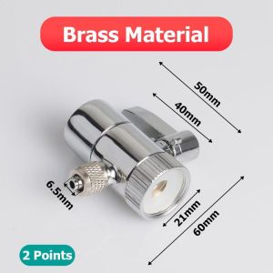 Durable Brass 2-Way Faucet Diverter Valve / Water Purifier Filter Tap Splitter for Kitchen Basin