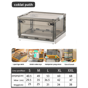 SALVO Storage Box Organizer Box Baju Lipat Kotak Penyimpanan Keranjang Pakaian Serbaguna kotak penyimpanan plastik Buku organizer Penyimpanan lipat berkapasitas besar yang dapat dilepas