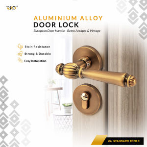 Kunci Pintu Roses European Golden Silent Retro Door Lock Set DRL-510GD