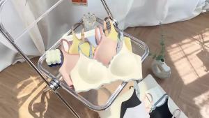 Womens Contrast Color Jelly Seamless Push-Up Sports Bra Wireless Comfortable Breathable Underwear for Small Breasts